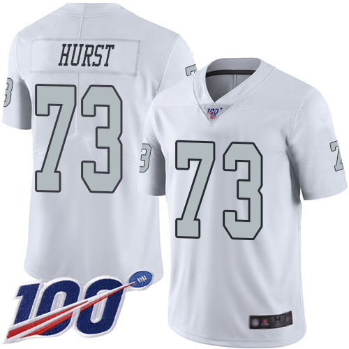 Men Oakland Raiders Limited White Maurice Hurst Jersey NFL Football #73 100th Season Rush Vapor Jersey